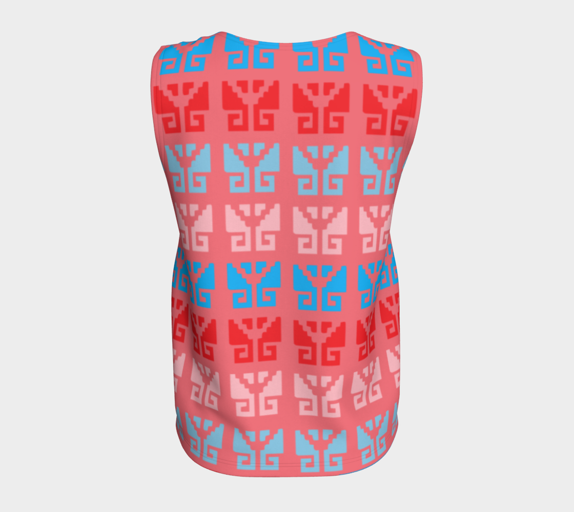Aztec Ethnic Motif Pattern Pink Blue