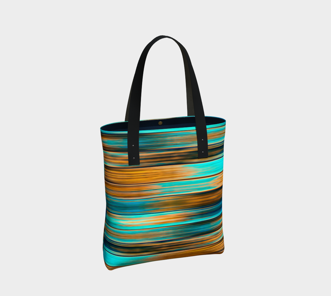 Silky Metal Ribbons Stripes Golden Turquoise Abstract Pattern