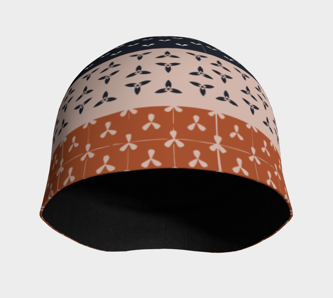 Japanese Patchwork Geometric Motif Stripes Pattern Beanie front