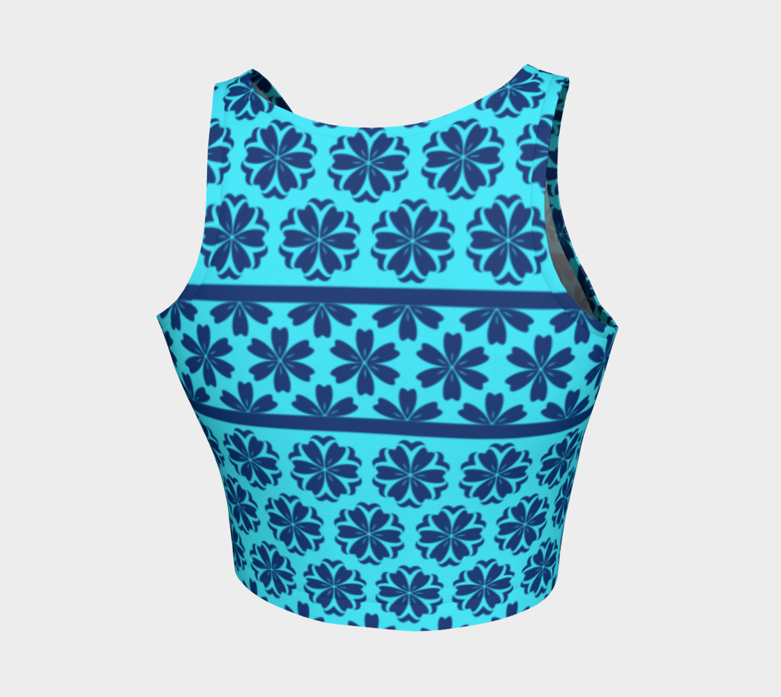 Japanese Style Floral Motif Kimono Pattern blue