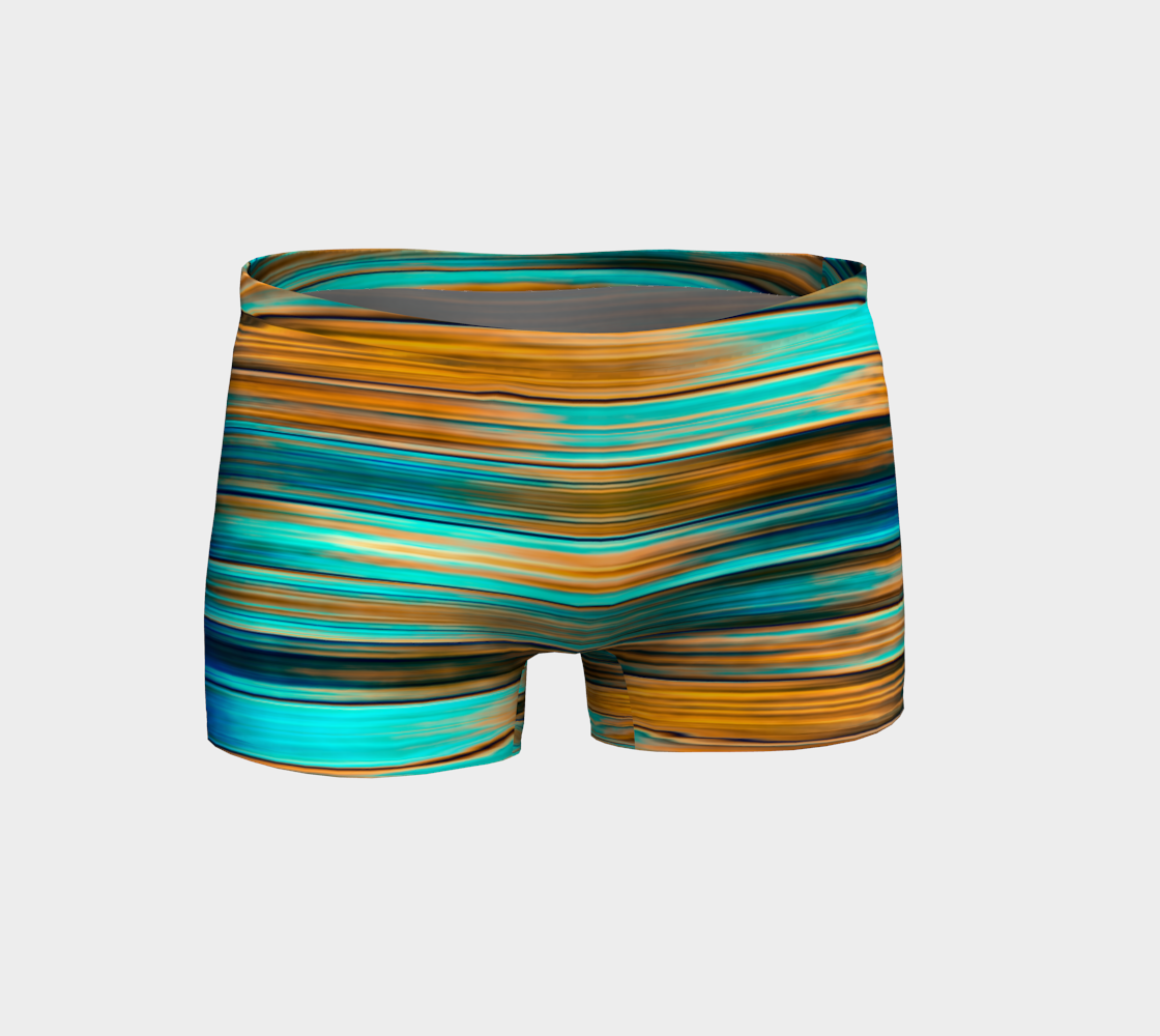 Silky Metal Ribbons Stripes Golden Turquoise Abstract Pattern