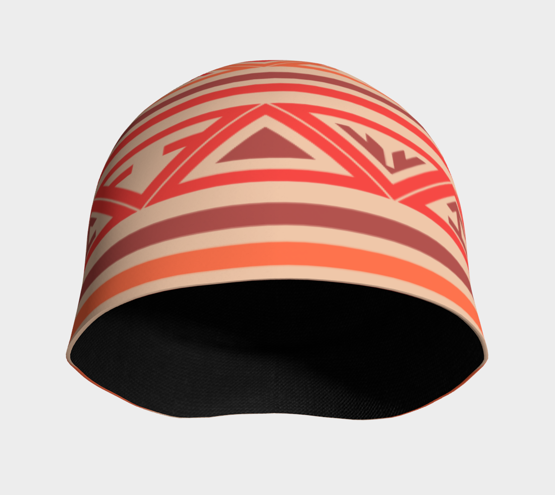 Traditional Ethnic Tribal Geometric Navajo Native American Motif Pattern Beanie front side view