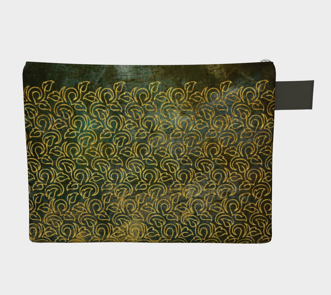 Classic Shabby-chic Damask Golden Leaves Pattern