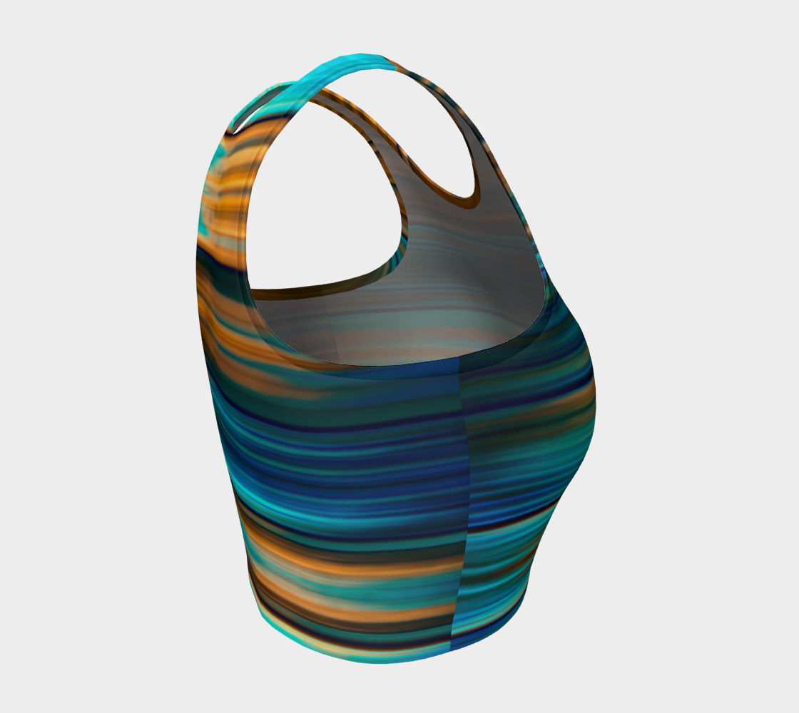 Silky Metal Ribbons Stripes Golden Turquoise Abstract Pattern