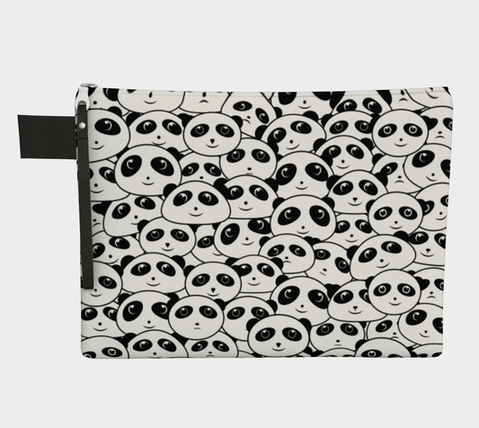 Panda Crowd Pandas Faces Cute Cartoon Pattern