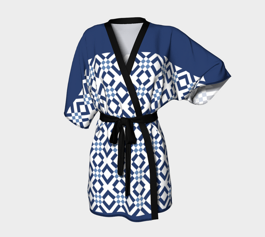 Classic Checkered Pattern Dark and Light Blue