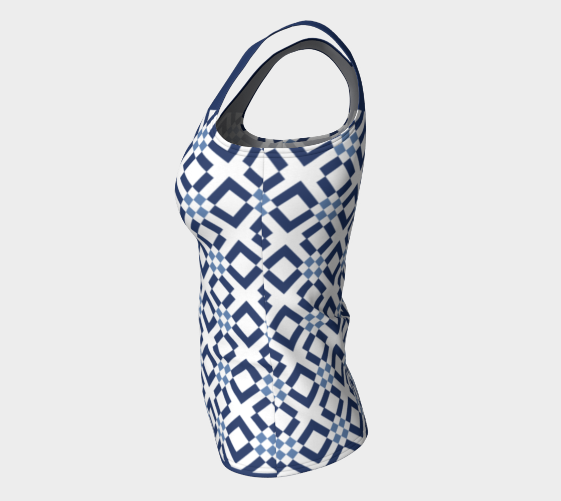 Classic Checkered Pattern Dark and Light Blue