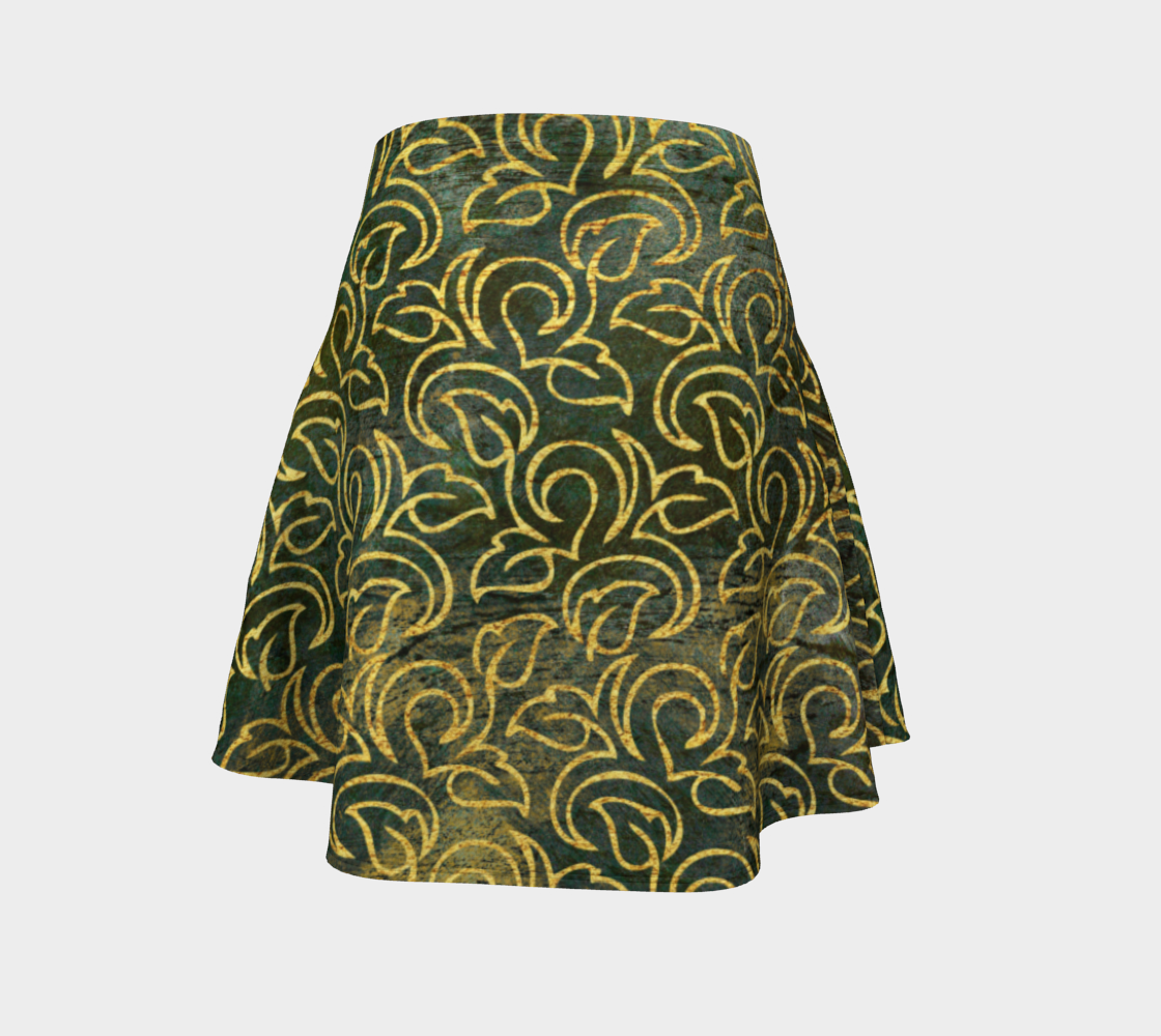 Classic Shabby-chic Damask Golden Leaves Pattern