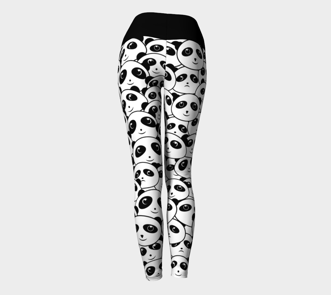 Panda Crowd Pandas Faces Cute Cartoon Pattern