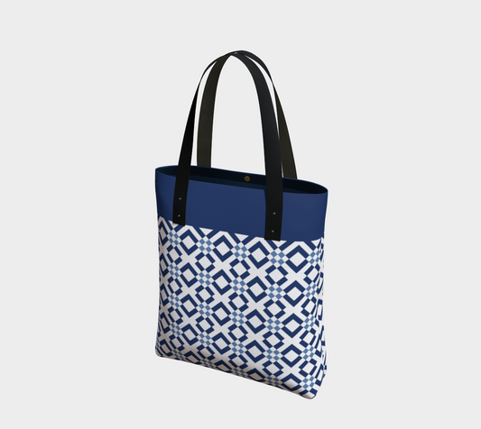 Classic Checkered Pattern Dark and Light Blue