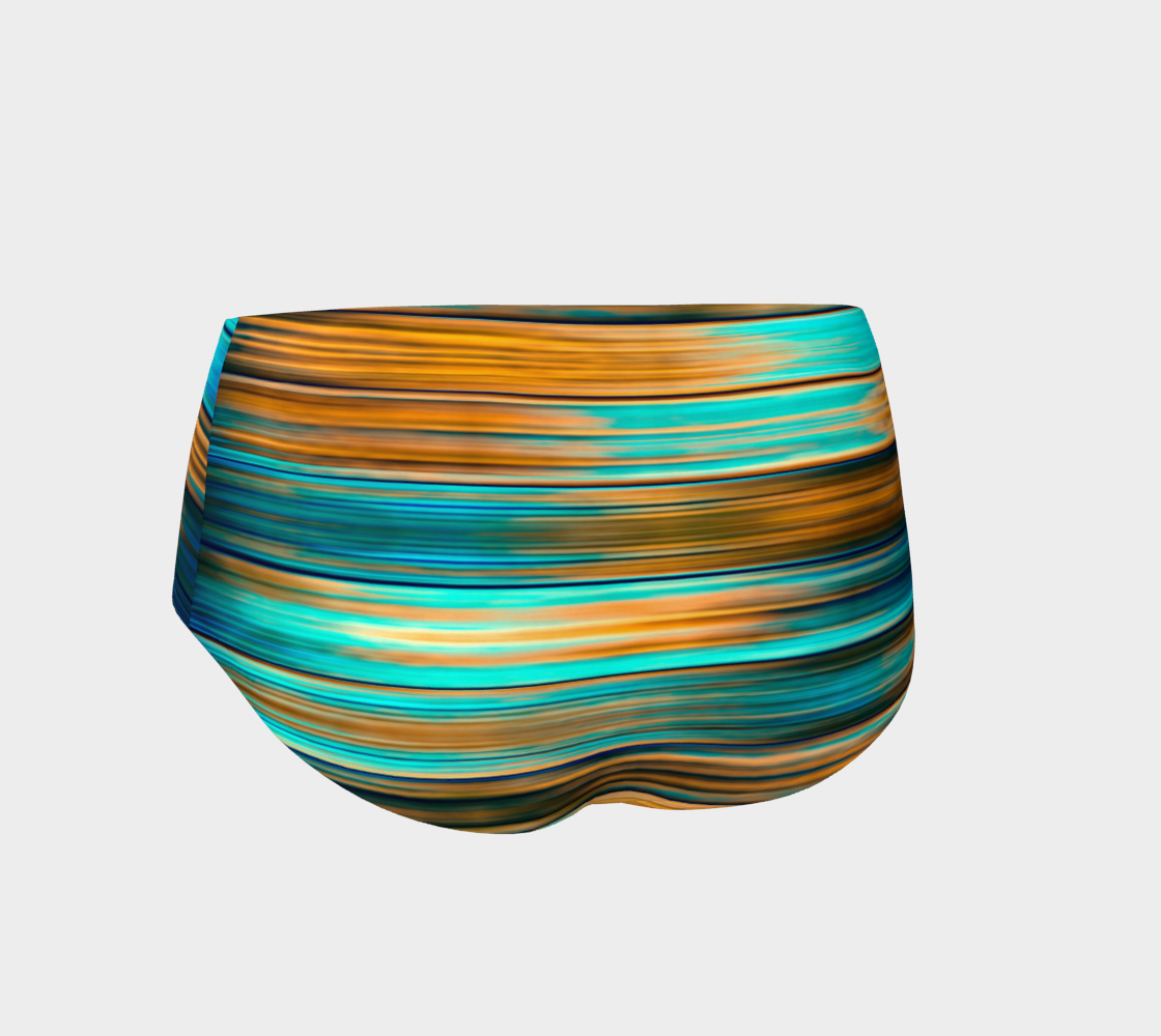Silky Metal Ribbons Stripes Golden Turquoise Abstract Pattern