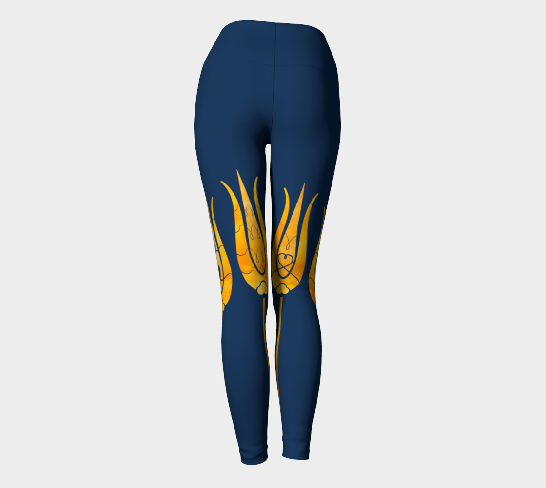 Traditional Decorative Turkish Art Golden Tulips Textured Flowers