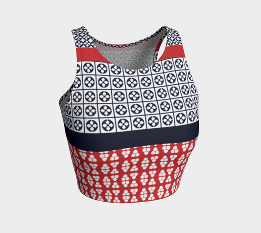 Japanese Style Ethnic Quilt Blue and Red