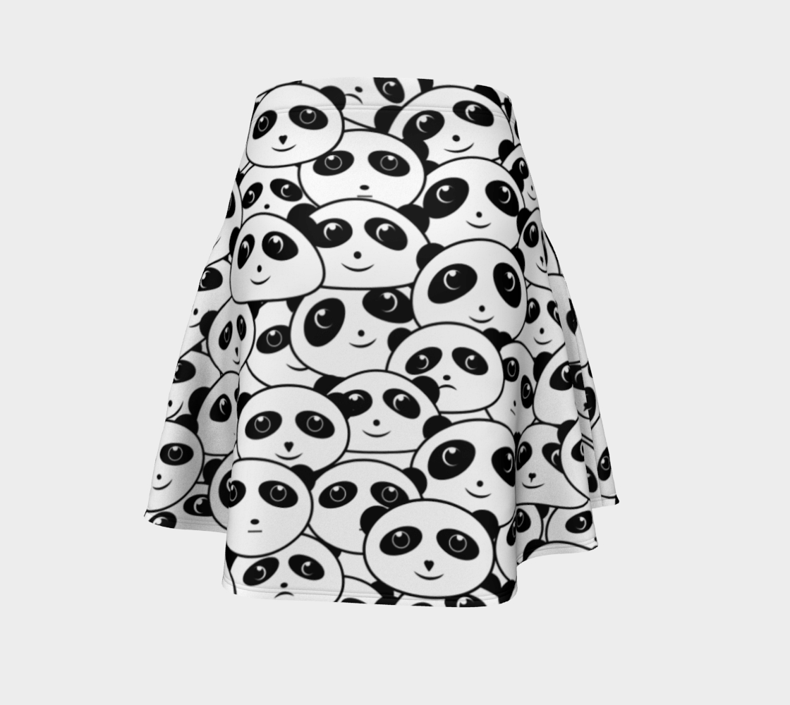 Panda Crowd Pandas Faces Cute Cartoon Pattern