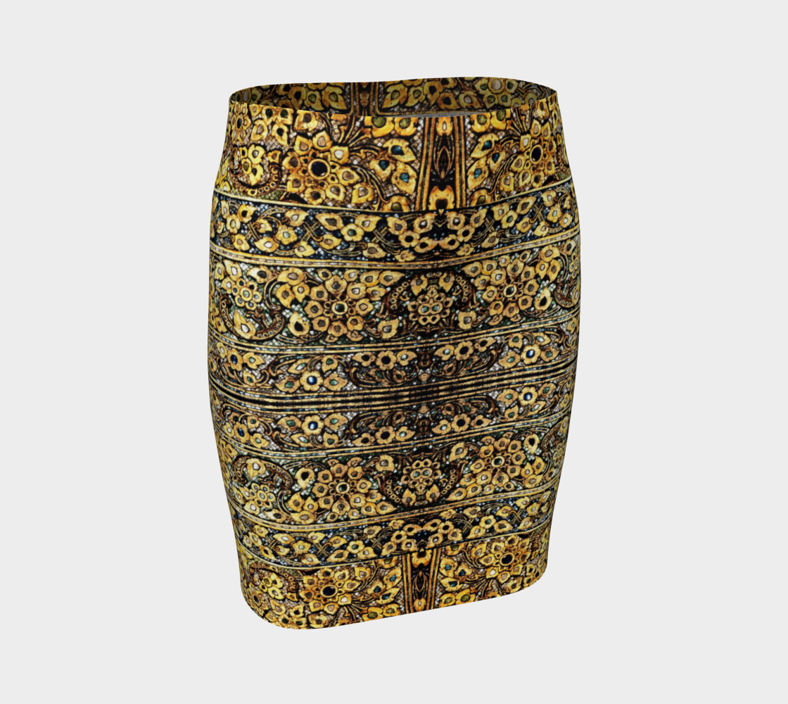 Antique Oriental Luxurious Glided Inlay floral Pattern