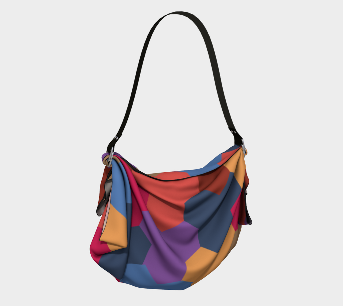 Japanese Style Colorful Mosaic Game Pattern origami tote bag 2