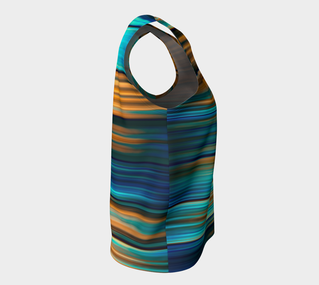 Silky Metal Ribbons Stripes Golden Turquoise Abstract Pattern