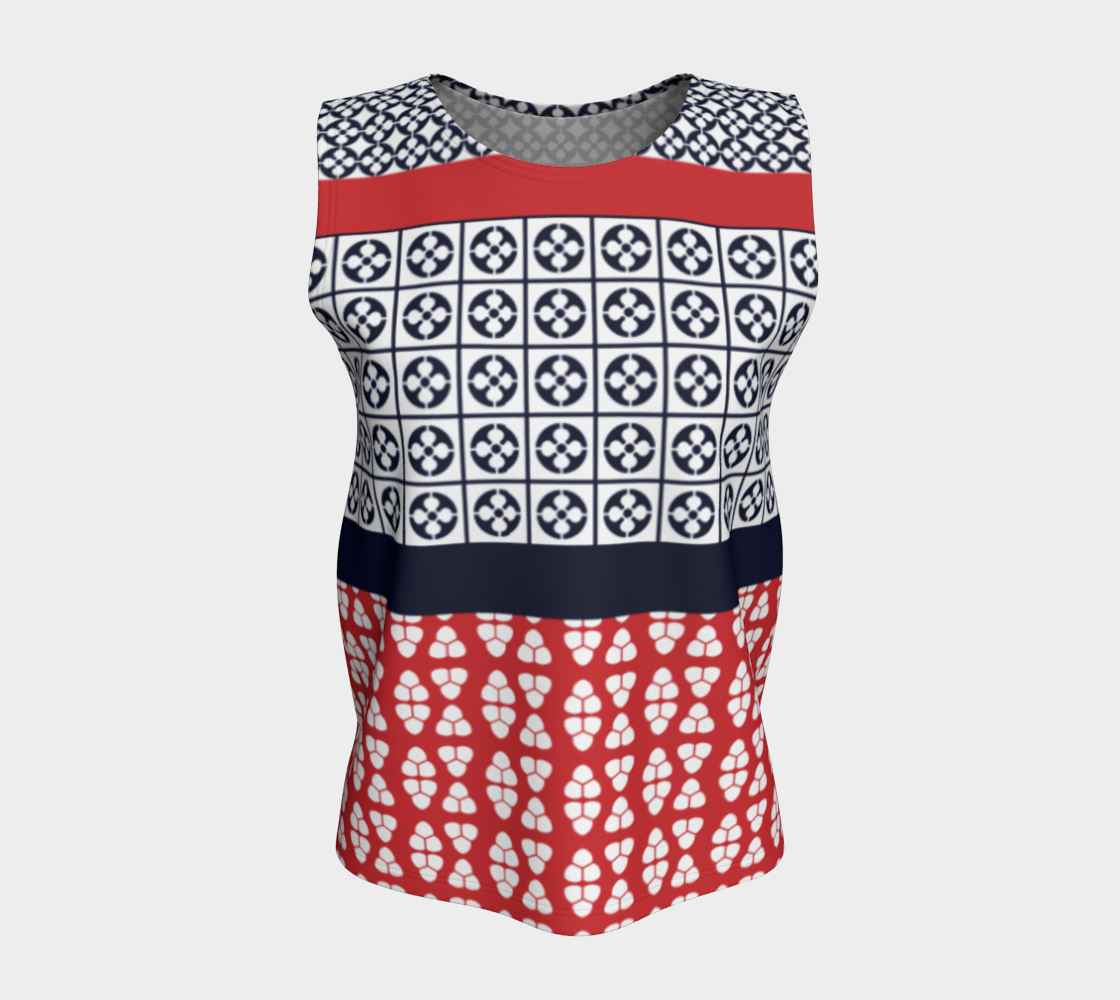 Japanese Style Ethnic Quilt Blue and Red