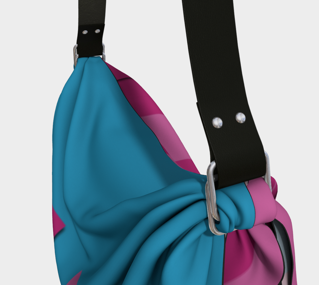 Vertical Origami Pink Stripes Blue Background Geometric Abstract