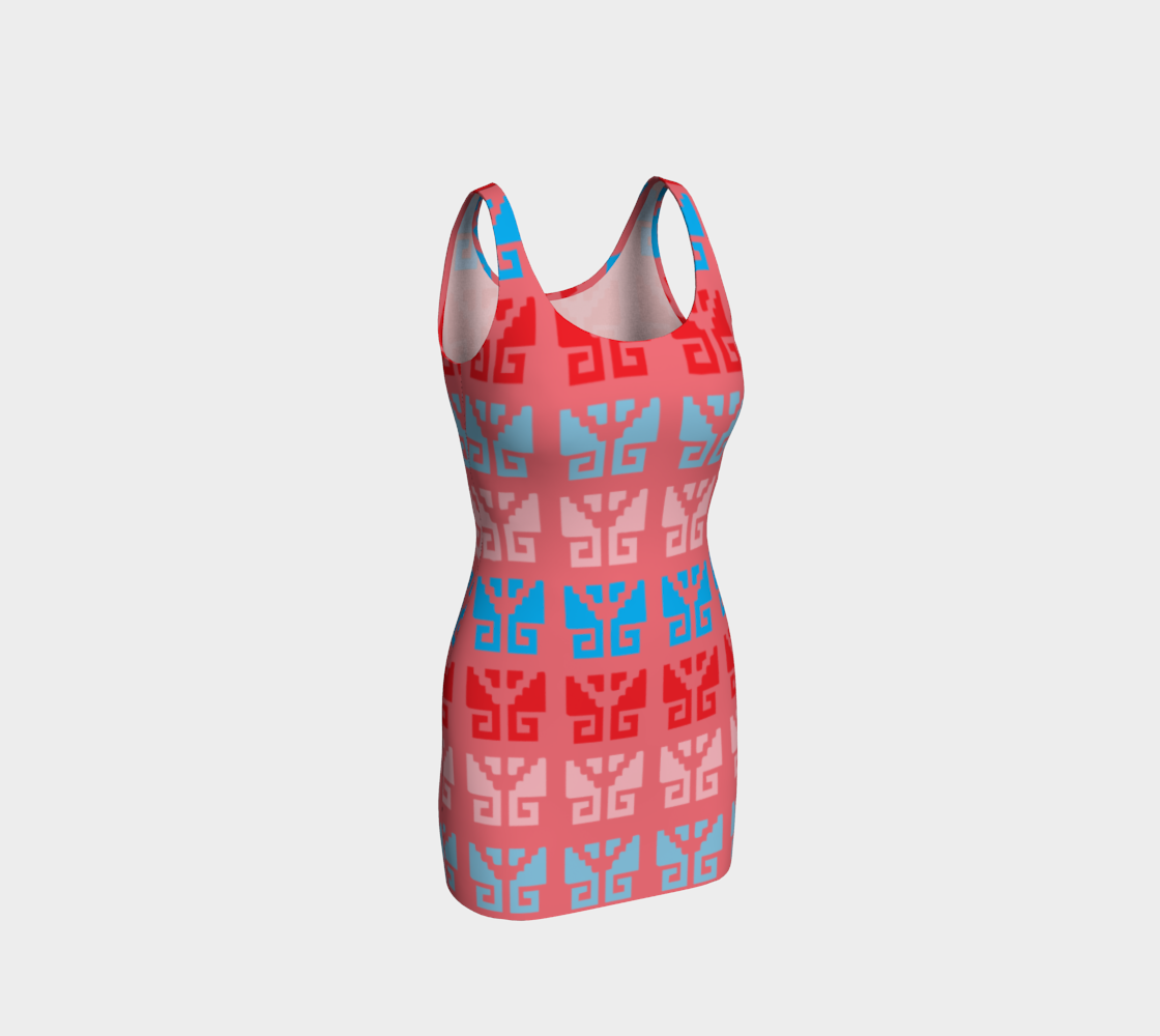 Aztec Ethnic Motif Pattern Pink Blue