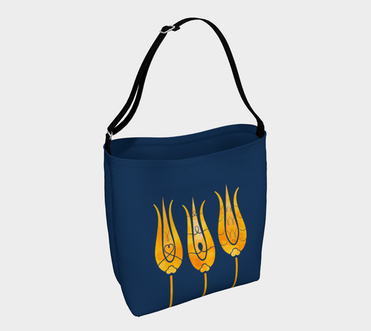 Traditional Decorative Turkish Art Golden Tulips Textured Flowers