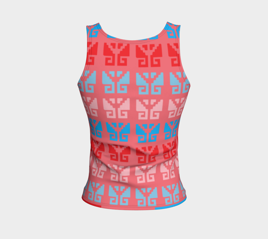 Aztec Ethnic Motif Pattern Pink Blue