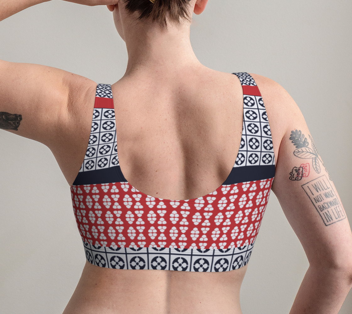 Japanese Style Ethnic Quilt Blue and Red