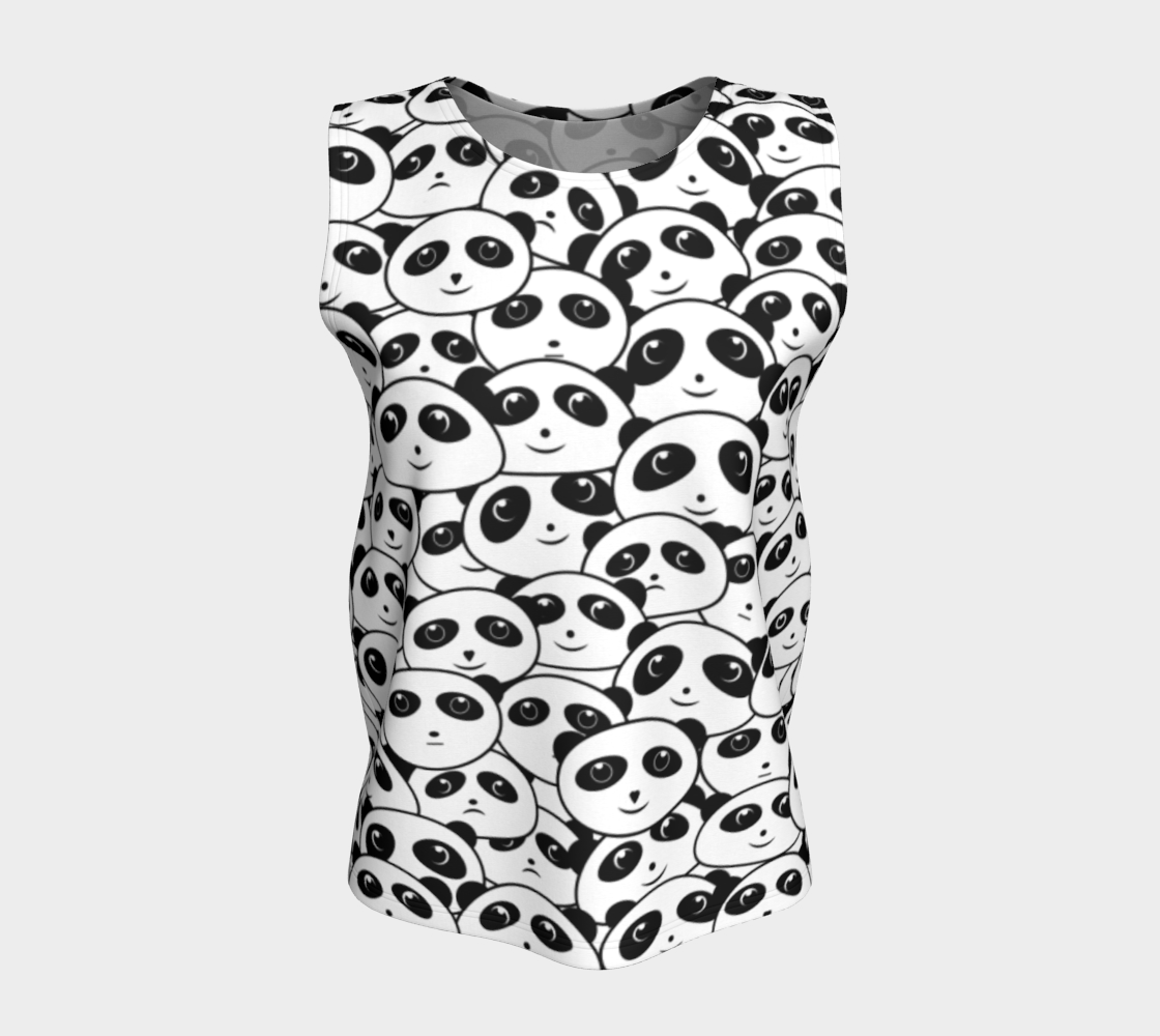 Panda Crowd Pandas Faces Cute Cartoon Pattern