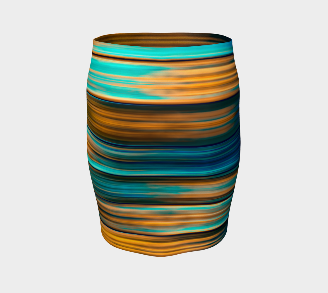 Silky Metal Ribbons Stripes Golden Turquoise Abstract Pattern