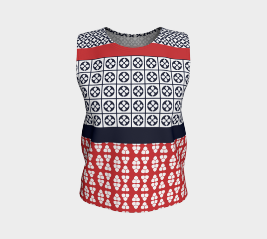 Japanese Style Ethnic Quilt Blue and Red