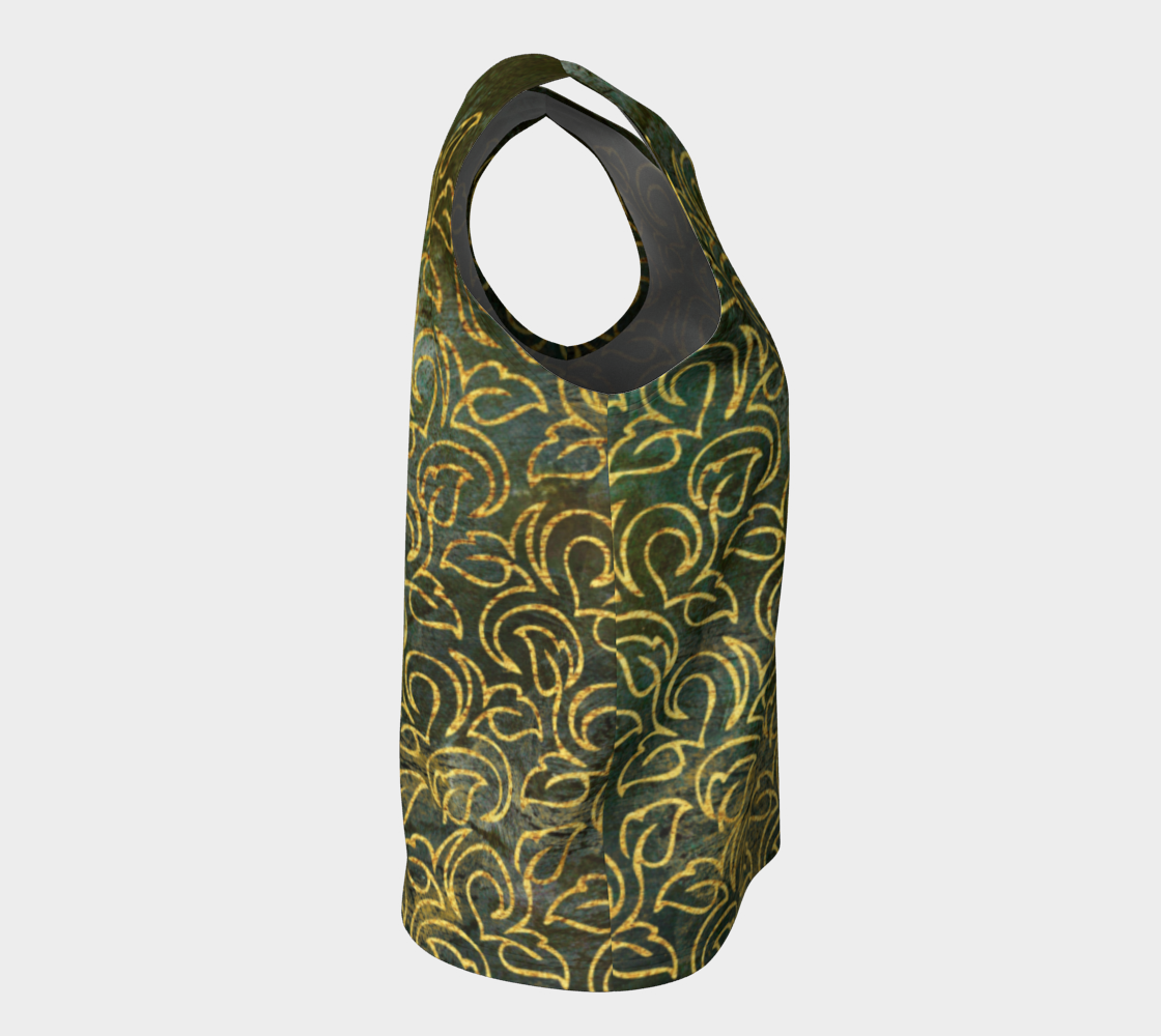 Classic Shabby-chic Damask Golden Leaves Pattern