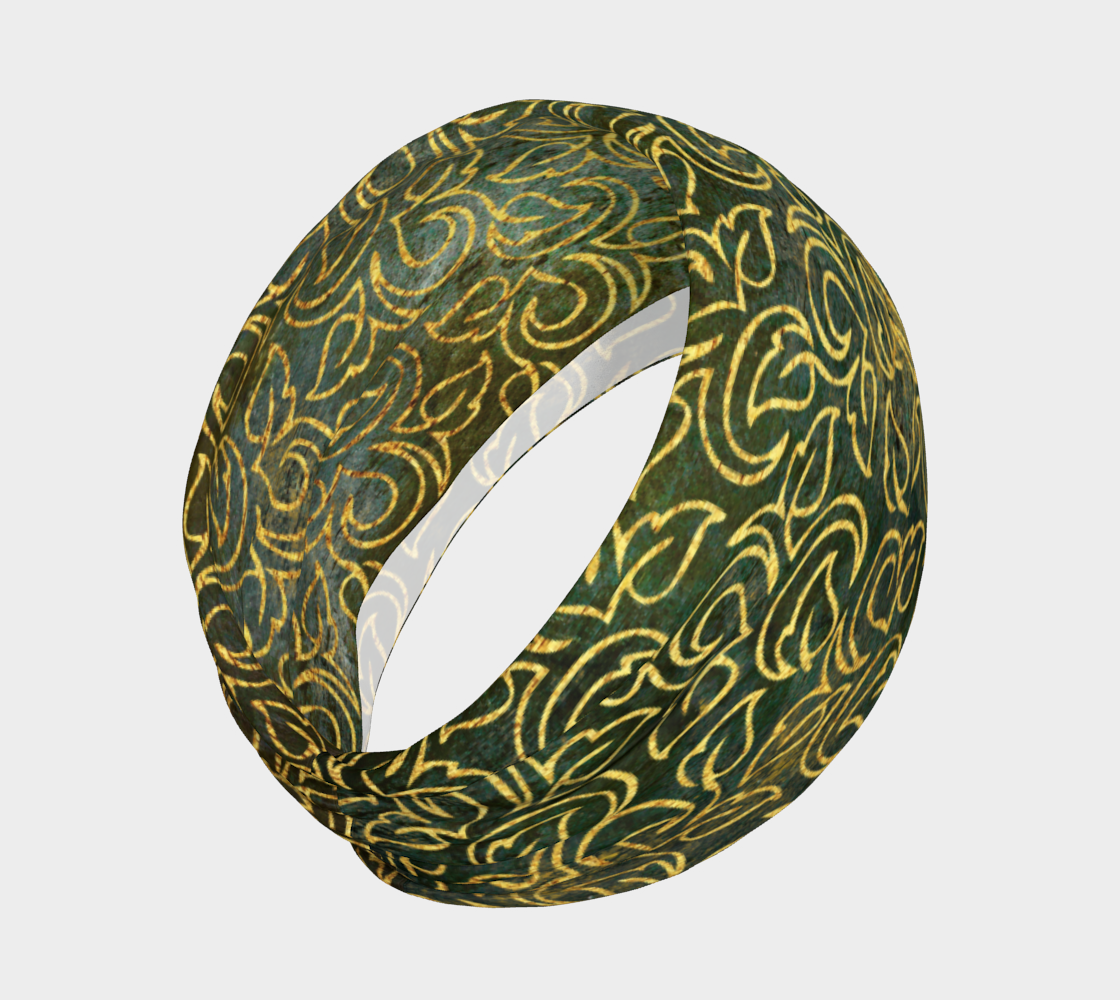 Classic Shabby-chic Damask Golden Leaves Pattern