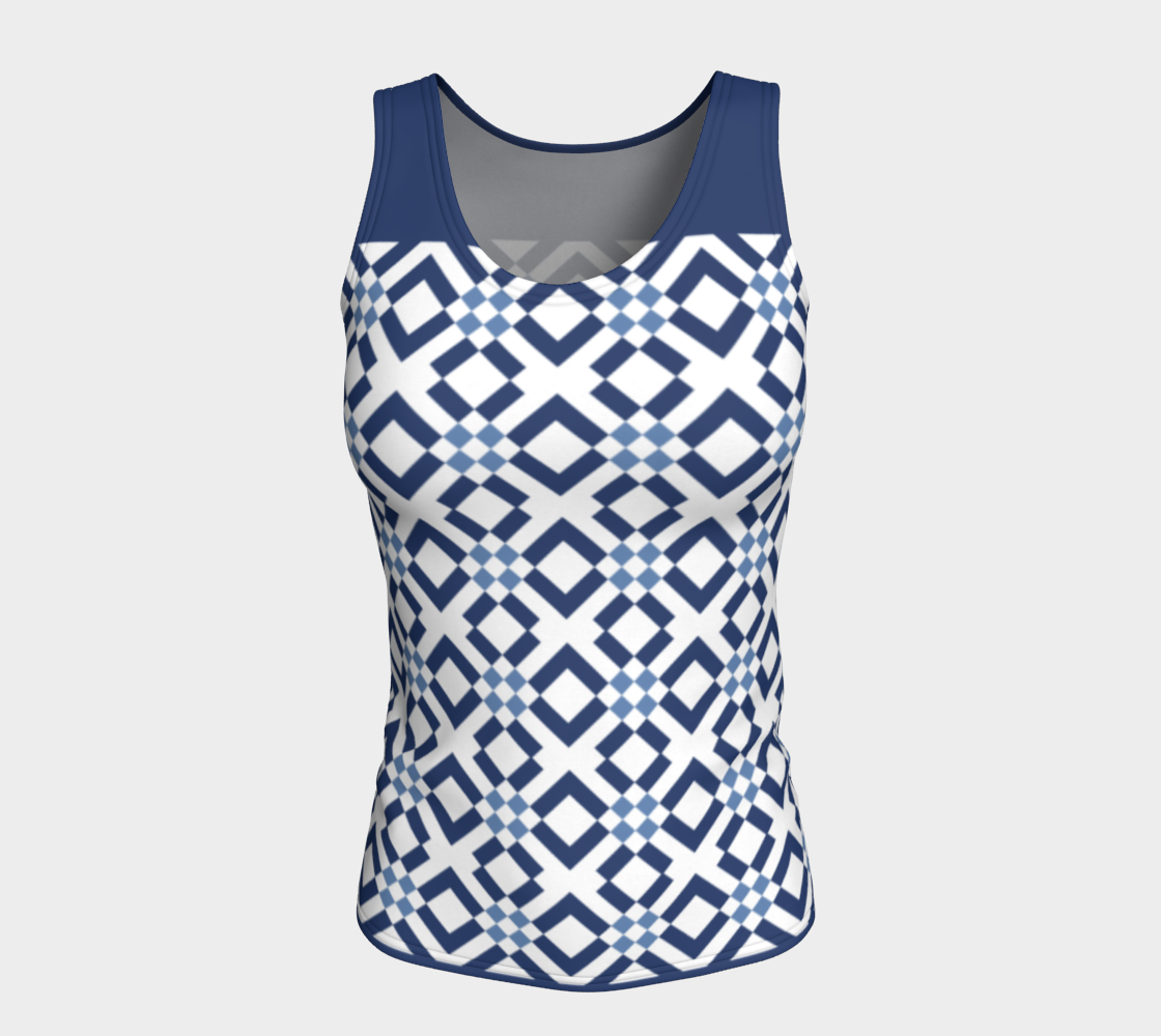 Classic Checkered Pattern Dark and Light Blue