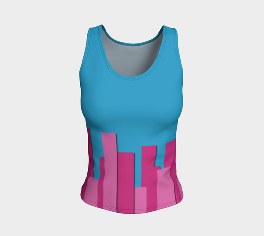 Vertical Origami Pink Stripes Blue Background Geometric Abstract