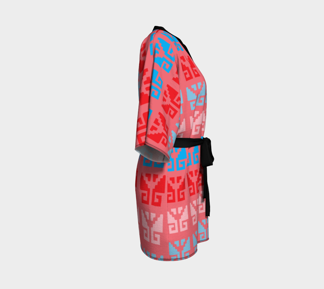 Aztec Ethnic Motif Pattern Pink Blue