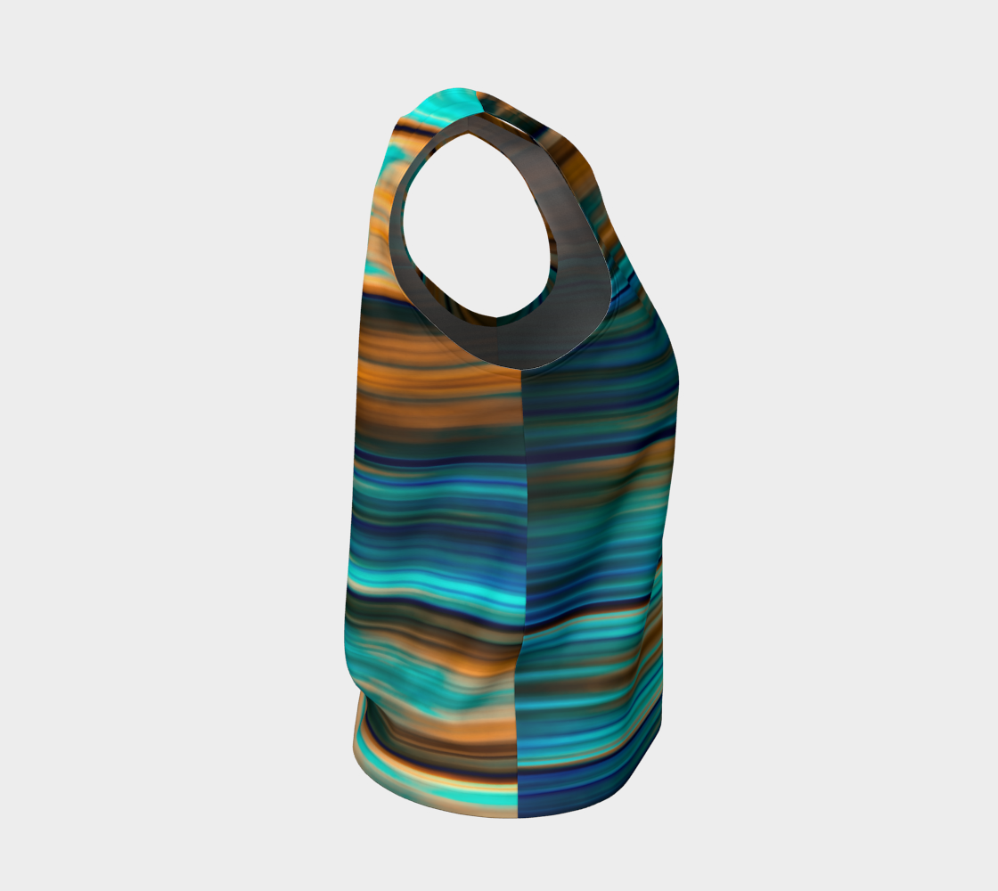 Silky Metal Ribbons Stripes Golden Turquoise Abstract Pattern