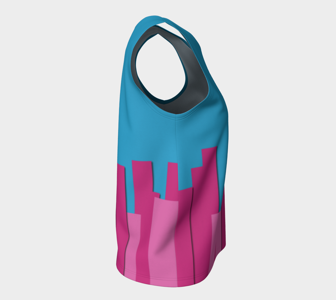 Vertical Origami Pink Stripes Blue Background Geometric Abstract