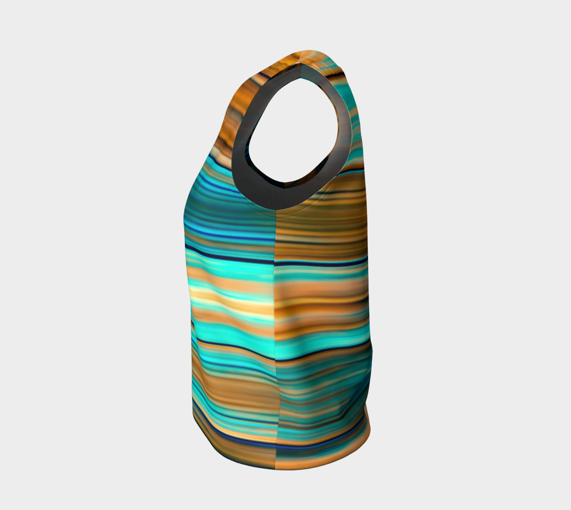 Silky Metal Ribbons Stripes Golden Turquoise Abstract Pattern