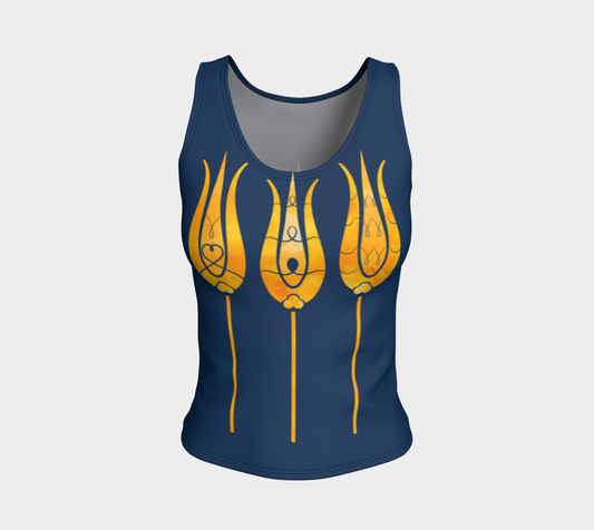 Traditional Decorative Turkish Art Golden Tulips Textured Flowers