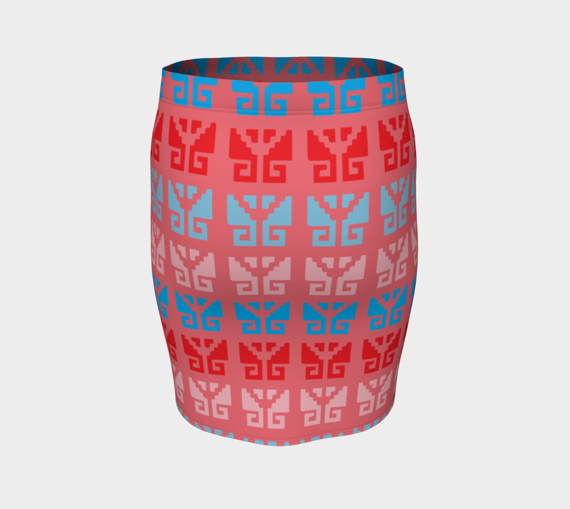 Aztec Ethnic Motif Pattern Pink Blue