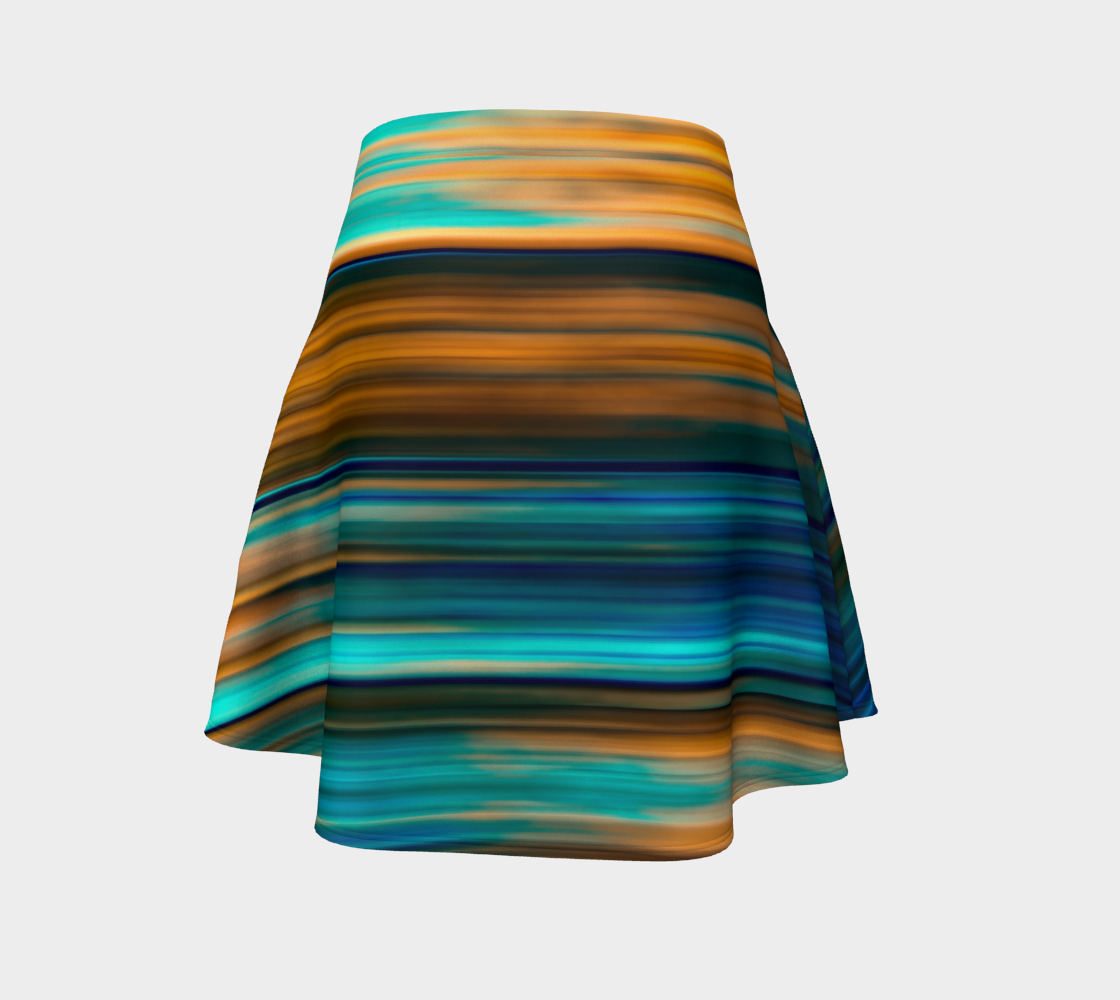 Silky Metal Ribbons Stripes Golden Turquoise Abstract Pattern