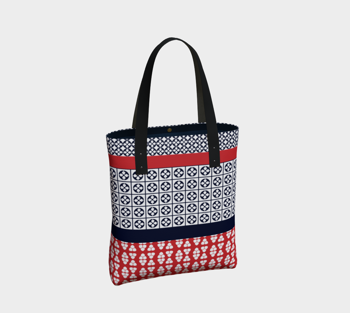 Japanese Style Ethnic Quilt Blue and Red