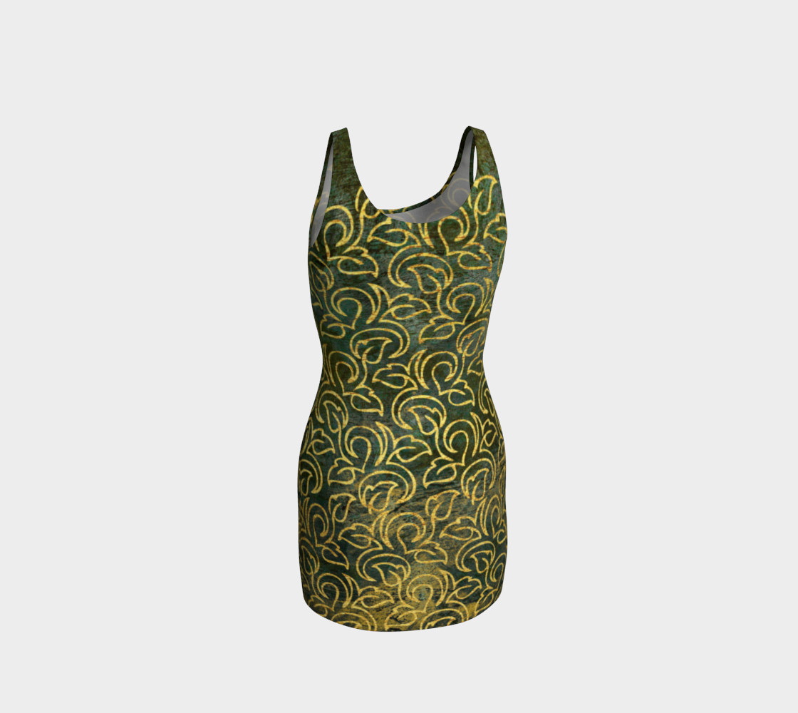 Classic Shabby-chic Damask Golden Leaves Pattern