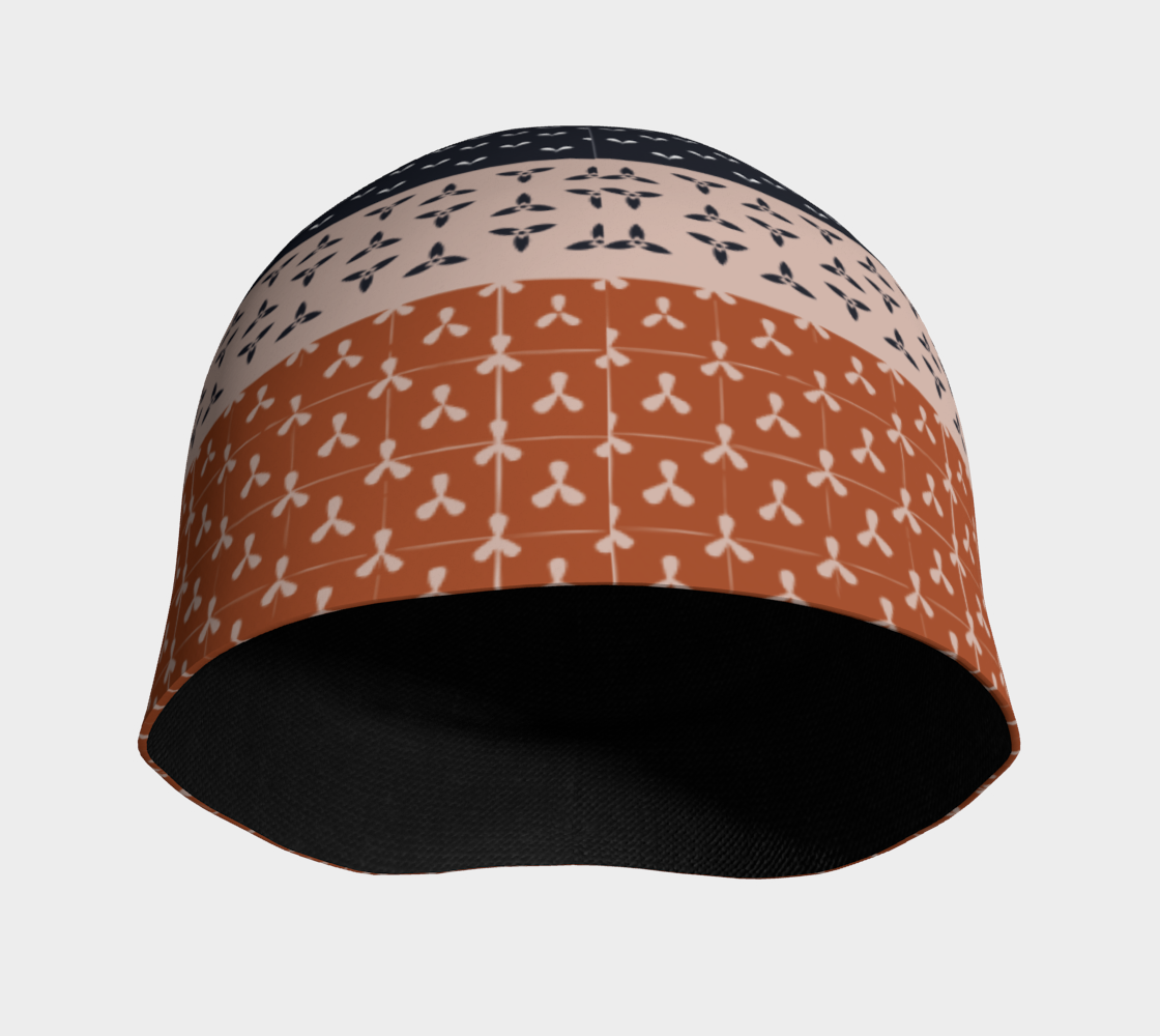 Japanese Patchwork Geometric Motif Stripes Pattern Beanie version 2 front view