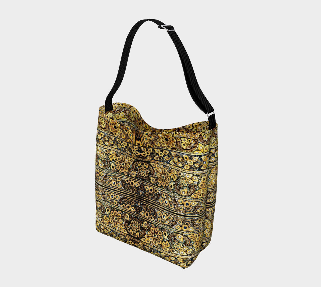 Antique Oriental Luxurious Glided Inlay floral Pattern