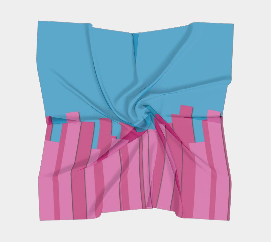 Vertical Origami Pink Stripes Blue Background Geometric Abstract