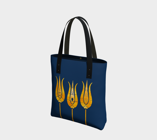 Traditional Decorative Turkish Art Golden Tulips Textured Flowers