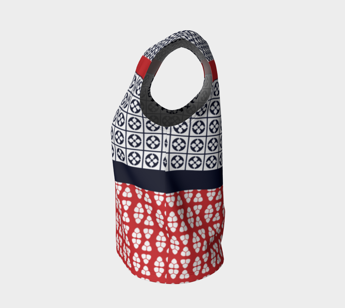 Japanese Style Ethnic Quilt Blue and Red