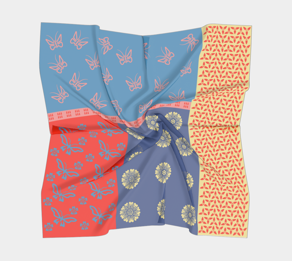 Japanese Butterflies Flowers Motif Shibori Patchwork