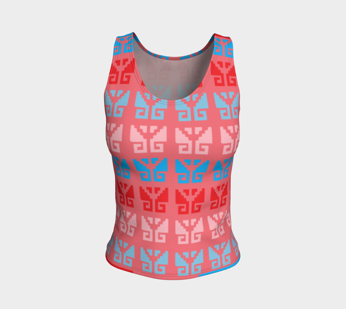 Aztec Ethnic Motif Pattern Pink Blue